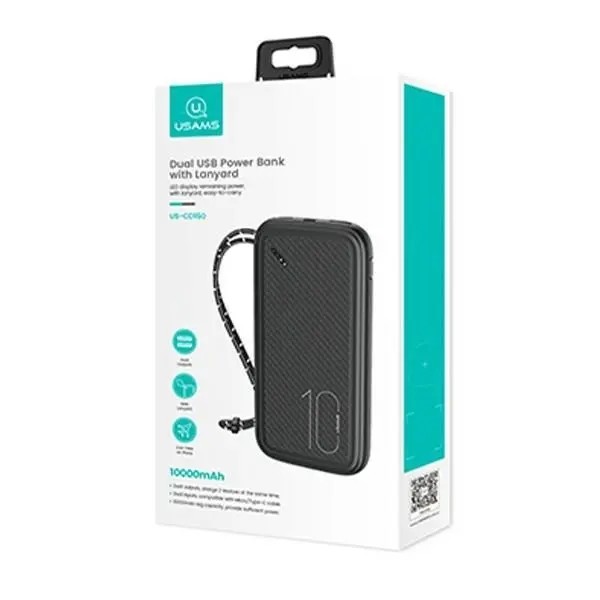 фото Внешний аккумулятор (пауэрбанк) Usams PB56 10000mAh 10W Black (10KCD15101)