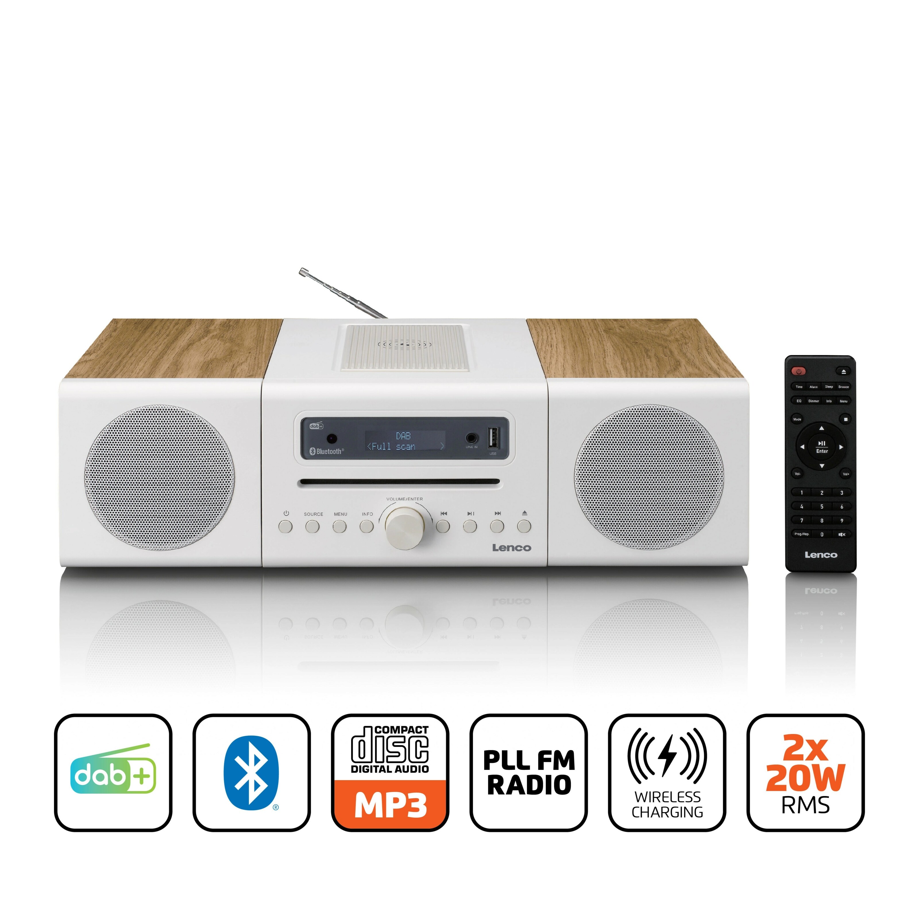 фото Музичний центр Lenco MC-375WHWD 2