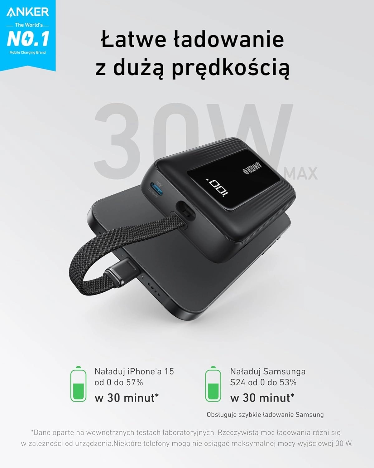 фото Зовнішній акумулятор (павербанк) Anker Zolo 10000mAh 30W Black (A1688H11) 1
